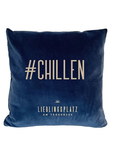 Samtkissen "Motiv #Chillen"