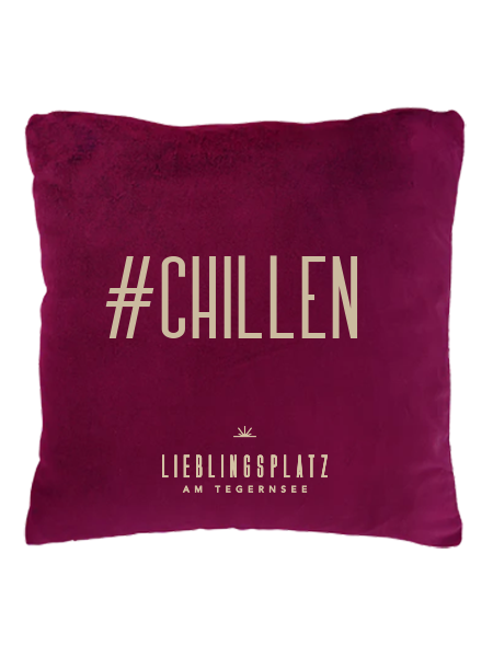 Samtkissen "Motiv #Chillen"