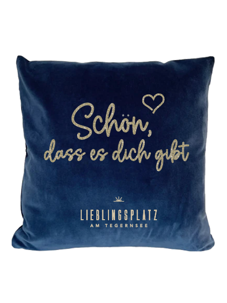 Samtkissen "Schön, dass es dich gibt"
