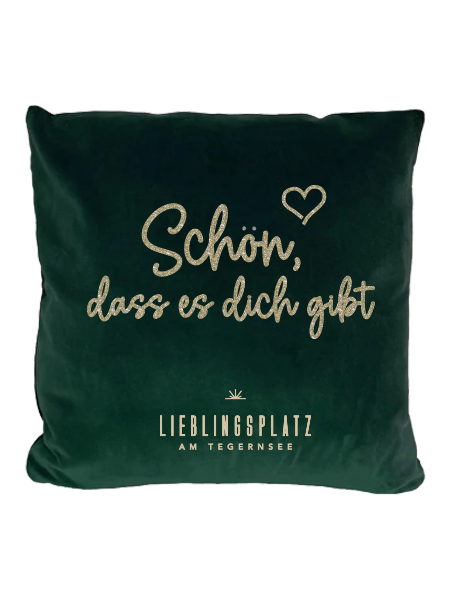 Samtkissen "Schön, dass es dich gibt"